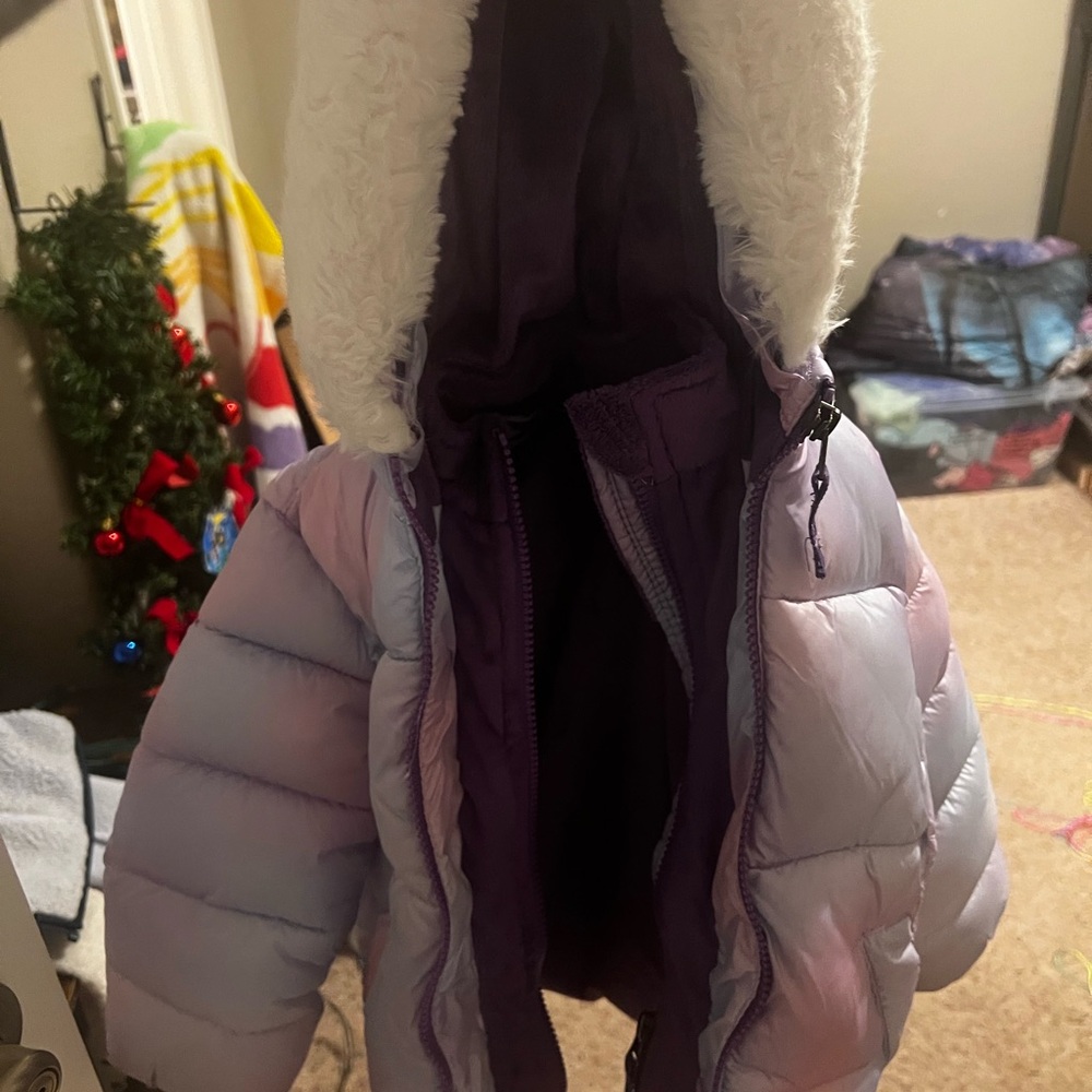 Snozu Lavender and White Kids Puffer Jacket